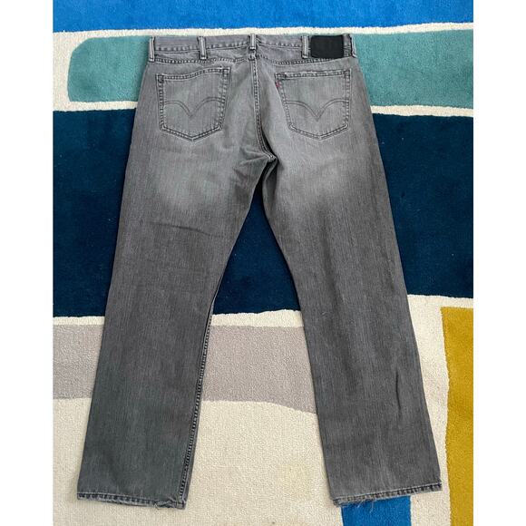 Vintage Levi's 514 Slim Straight Grey Jeans Black Label 38x32 - Picture 2 of 10